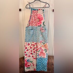 Patchwork Floral Jumpsuit - Blue & Pink